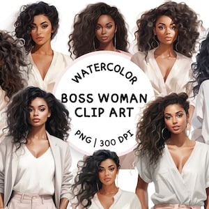 Boss Woman Clipart, Girl Boss Clipart, Boss Babe Clipart, Black Girl Fashion PNG, Commercial Use, Clipart Bundle