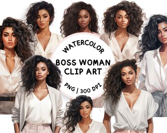 Baas vrouw clipart, meisje baas clipart, baas Babe clipart, zwart meisje mode PNG, commercieel gebruik, clipart bundel