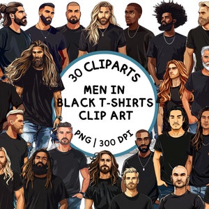 Clipart Homme en t-shirt noir Homme Clipart Homme en noir PNG