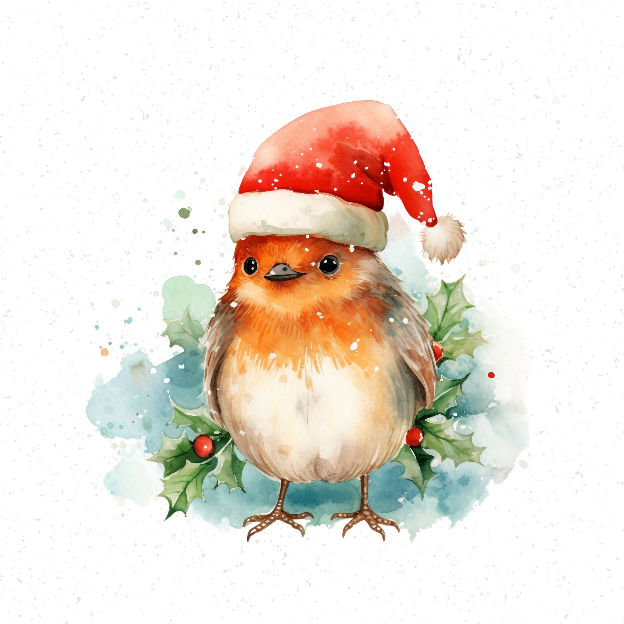 Christmas Robin Clipart, Watercolor Robin, Bird PNG, Red Robin, Winter ...