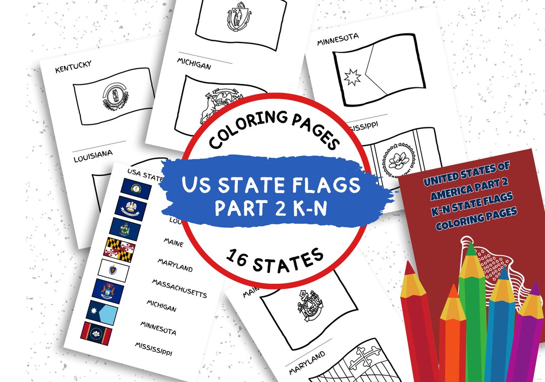 United States of America Part 2, K-N State Flags Coloring Pages, Flag ...