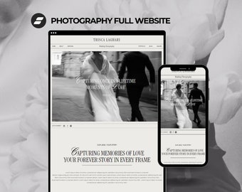 Showit website design template for wedding photographer, black white photography, sales page, wedding website, showit template photographer