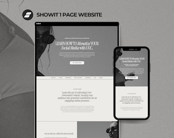 Showit Affordable Landing Page for Coach, Coaching One Page Website Template, Online Coach Sales Page Template, Showit Course Sales Page
