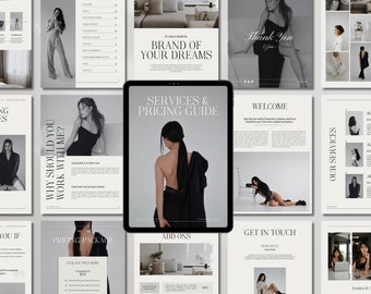 Modern and Luxury Services and Pricing Guide Template, Client Brochure Package, Price List for Coach, Photography, Small Business, Wedding