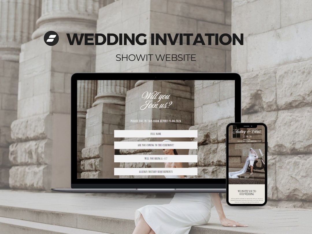 Modern Minimalist Wedding Invitation Website Template, Website ...