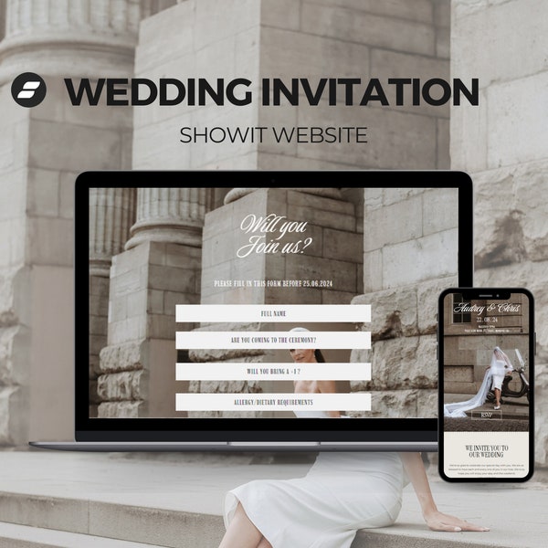 Wedding Invitation Website Template - Etsy