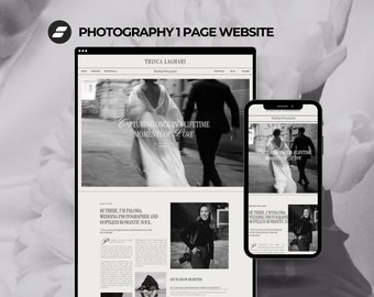 Showit landing page affordable template for wedding photographer, one page website, sales page template, wedding photography website