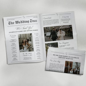 Szablon Gazety Ślubnej, Dostosowywalna Gazeta Ślubna, Wielostronicowy Program Gazety Ślubnej, Druk Gazety Zapowiedzi Ślubnej
