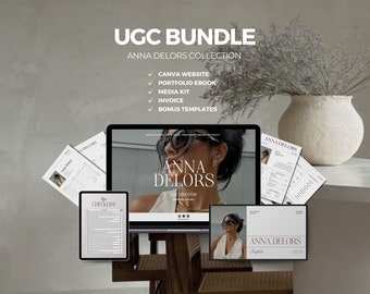 UGC Portfolio Template Canva, Ugc Starter Kit with Website Canva, Ugc Media Kit, Ugc Invoice Template, Ugc Portfolio Bundle Content Creator