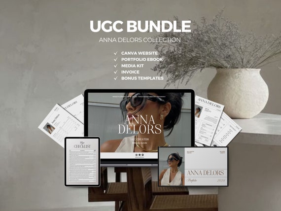 UGC Portfolio Template Canva, Ugc Starter Kit with Website Canva, Ugc Media Kit, Ugc Invoice Template, Ugc Portfolio Bundle Content Creator