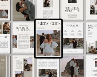 Photographer Pricing Guide, Wedding Photography Client Welcome Packet, Wedding Welcome Guide, Pricing Sheet, Pricing List Template