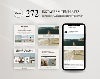 Engaging Instagram Social Media bundle Kit for Influencer, Content Creator, Small Business, Coach with Simplistic Posts & Stories Templates