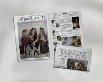 Geburtstag Zeitung Vorlage, Zeitung Geburtstagseinladung, personalisierte Geburtstag Zeitung Zeitung Geburtstag Programm Geburtstagsankündigung