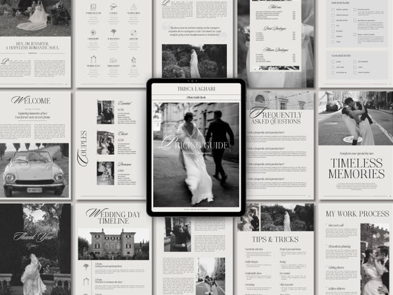 Photographer Pricing Guide, Wedding Photography Client Welcome Packet, Client Guide, Wedding Welcome Guide, Guide Template, Pricing Sheet