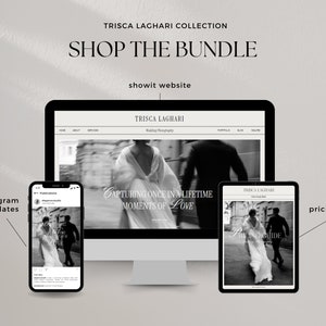 Instagram Social Media Bundle, Wedding Photographer and Small Business, Black White Photography Elegant Templates, Aesthetic Posts & Stories image 8