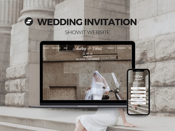 Modern Minimalist Wedding Invitation Website Template, Website Invitation, Wedding Website Rsvp, Save The Date Rsvp Wedding Digital Invite