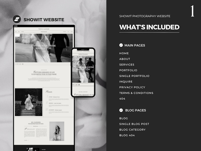 Bundle-Angebot, Showit Website-Vorlagen für Fotografen, Passender Preisführer, Kundenbuch, Instagram-Vorlagen, Social-Media-Bundle Bild 2