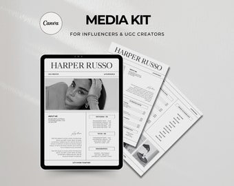 4 Pages UGC Media Kit, Canva Media Kit for Ugc Creator, Influencer Media Kit, Custom Media Kit, UGC Canva Template, Rate Card Template