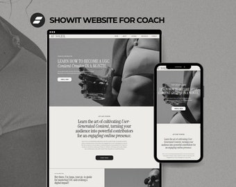 Showit Website Template Coach, Coach Website Template, Online Course Website Template, Sophisticated Black White Coaching Website Template