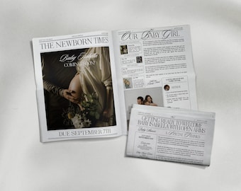 Baby Newspaper Announcement, Baby Is Coming Newspaper, Pregnancy Newspaper, Baby Shower Newspaper, Custom Newspaper Baby Announcement