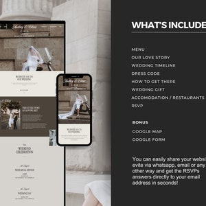 Modern Minimalist Wedding Invitation Website Template, Website ...