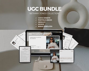 Ugc Portfolio Template Canva, Ugc Starter Kit mit Website Canva, Ugc Media Kit, Ugc Rechnungsvorlage, Ugc Portfolio Bundle Content Ersteller