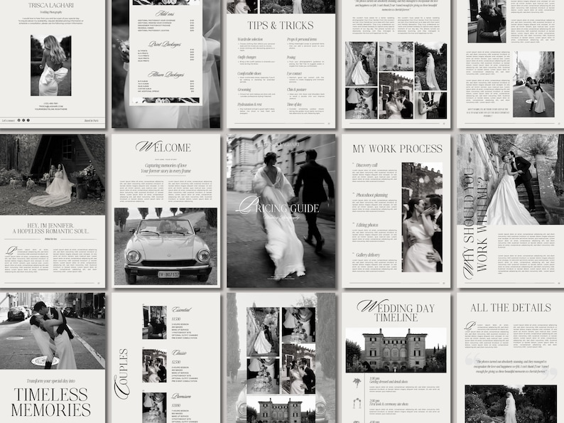 Willkommenspaket für Fotografen, Hochzeitsfotografie-Kunden-Willkommenspaket, Kundenführer, Hochzeits-Begrüßungsführer, Handbuchvorlage, Preisblatt Bild 2