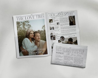 Anniversary Newspaper Template Newspaper Anniversary Gift for Boyfriend Newspaper Wedding Anniversary Couple Anniversary Gift for Girlfriend