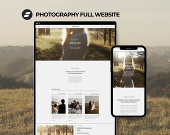 Showit website design template for wedding photographer, custom photography website, boho wedding website, showit template photographer