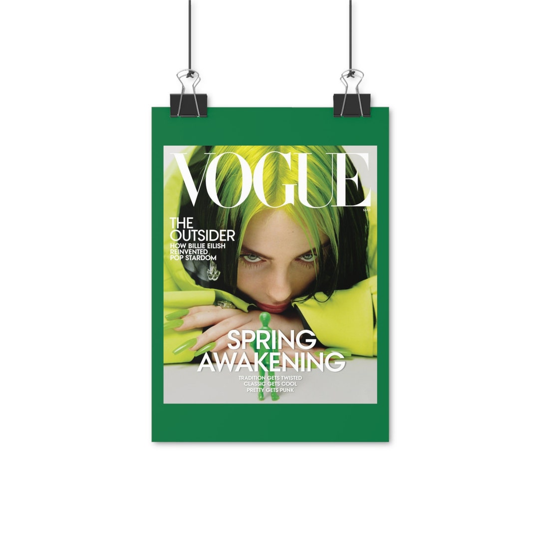 VOGUE Billie Eilish Magazine Cover Poster Wall Decor Etsy