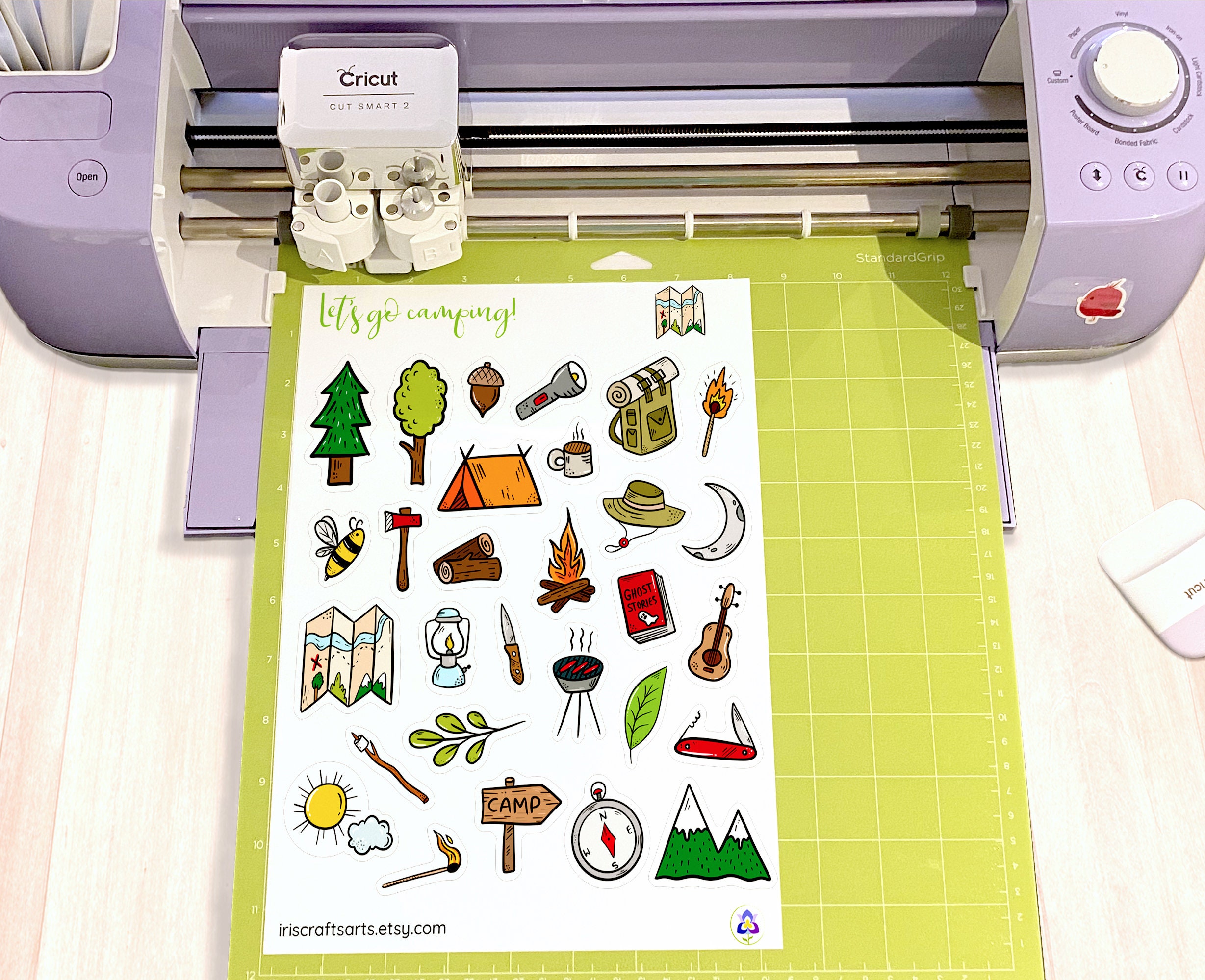 Printable Camping Stickers, Instant Download, Printable Stickers ...