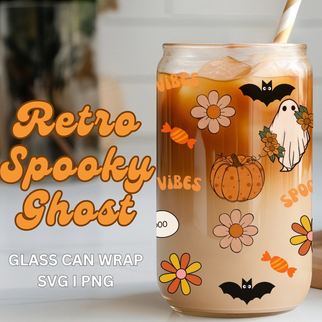 Retro Ghost SVG | Libbey Can Glass SVG | Halloween Ghost SVG | Glass ...