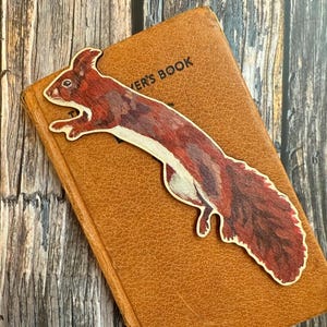 Sustainable Wood Red Squirrel Bookmark: Personalised Wildlife Gift