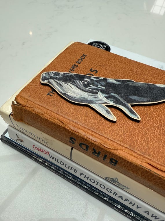 Sustainable Wooden Humpback Whale Bookmark: Personalised Ocean Animal Stocking Filler