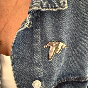 Wooden Oystercatcher Pin Badge: Coastal Bird Brooch, Lincs Wildlife Trust