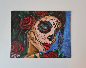 Acrylmalerei, Dkannu de los Muertos, Acrylmalerei, Gemälde, Tag der Toten, Mexico