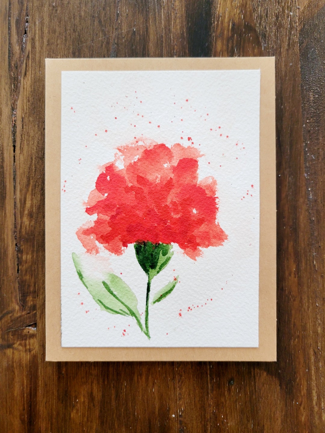 Hand-painted Floral Watercolor Card | Blank Inside - Etsy