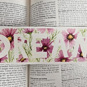 Hand-painted Watercolor Bookmark - Dream Flowers | Handmade Original Watercolor, Gift for Booklovers