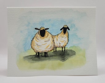 Watercolor Cards Hand-painted  "Farm Animals",| Handmade Thank you, Birthday, Sympathy, Get Well, Congratulations, Blank cards