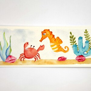 Handmade Watercolor Bookmark - Under the Sea | Hand-painted Original