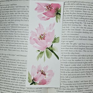 Handmade Original Watercolor Bookmark- Pretty in Pink, Hand-painted