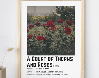 Polaroid Style Book Poster | ACOTAR | minimalist book poster | Bookish Gift | BookTok romance lover | Instant Download
