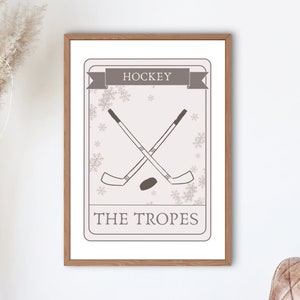 Hockeyromantiek | Boek Trope Tarotkaart | Leesachtige afdruk| DIGITALE DOWNLOAD| Boek cadeau | Boekenliefhebber | Neutrale esthetische print