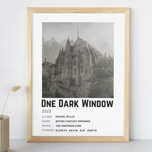 Polaroid Style Buch Poster | Ein dunkles Fenster | minimalistisches Buchposter | Bücherwurm Geschenk | BookTok Romantik Liebhaber | Sofort Download