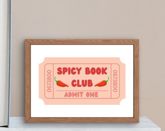 Book Club Ticket Stub Print: Bookworm Gift (Digital Download)