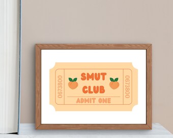 Book Club Ticket Stub Print: Bookworm Gift (Digital Download)