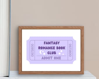 Fantasy Romance Book Club Ticket Stub Print (Digital Download)