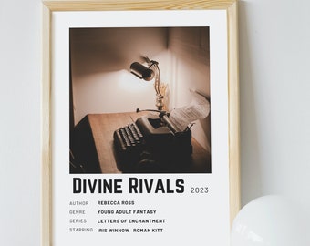 Polaroid Style Book Poster | Divine Rivals | minimalist book poster | Bookish Gift | BookTok romance lover | Instant Download