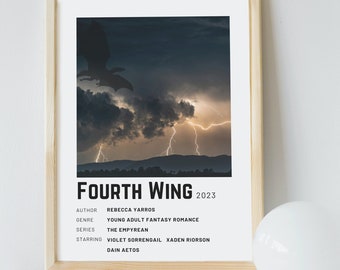 Polaroid Style Book Poster | Fourth Wing | minimalist book poster | Bookish Gift | BookTok romance lover | Instant Download