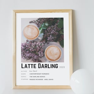 Polaroid Style Book Poster | Latte Darling | minimalist book poster | Bookish Gift | BookTok romance lover | Instant Download